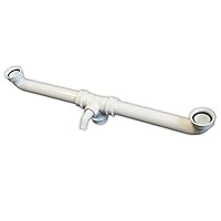 tecuro Ablaufverbindung für Doppel-Spülbecken, extra lang, 1 1/2 Zoll Anschluss, Rohrdurchmesser 40 mm x Länge 570 mm, kürzbar, inkl. Geräteanschluss