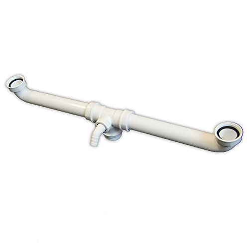 tecuro Raccordo di scarico extra lungo per doppio lavandino