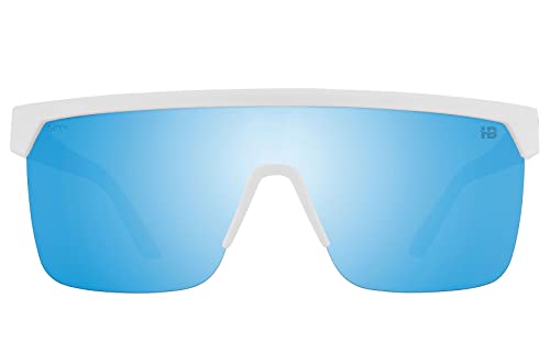 SPY Flynn 5050 Matte White - Happy Boost Polar Ice Blue Mirror2
