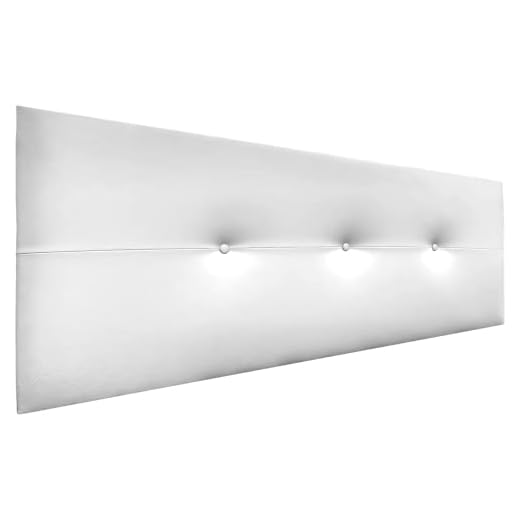 Cabecero de Polipiel o Tela AQUALINE Pro cabeceros Cabezal tapizado Cama Lujo (Polipiel Blanco, 160cm (Camas 150/160))