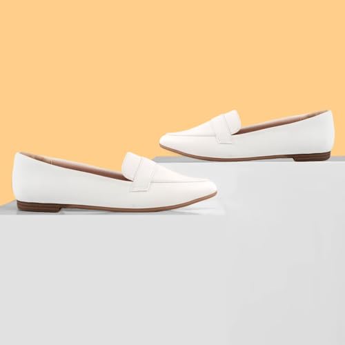 Image of MUSSHOE Loafers for Women Pointed Toe: Dressy Gold Bit Flats, Suede BusinessCasual Slip On Shoes for Office Work,Interview & Teacher