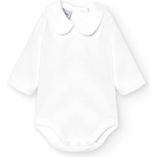 babidu Body Cuello Algodon, Blanco, 24 Meses Bebe-Unisex