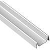 Deluxe Double Sliding Door Bottom Track for French Doors - Easy Assembly Hardware for DIY & Replacement - Heavy Duty Silver Aluminum Track Satin Finish - 1 Wide 3/8 Tall - 72 in, 1 Piece