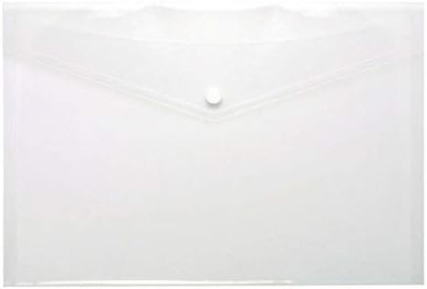 Qty 5 Assorted Document Wallet Folder Plastic A4 Clear Popper Stud