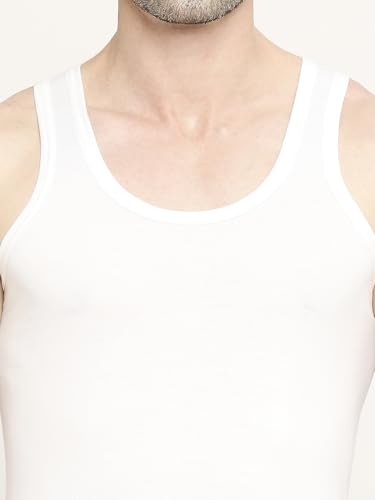 Image of VIP Bonus Classic Men Premium Cotton White Vest | Regular Fit | 100% Combed Cotton, Antibacterial and Odour Control White Vest | Combo Pack