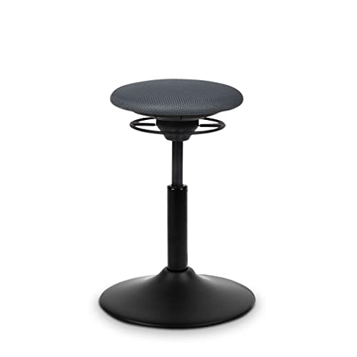BALIMO Classic - Bürohocker - ergonomischer Sitzhocker - Bewegungsstuhl - Bewegungshocker - Rücken-Trainer - Hocker mit frei beweglicher Sitzfläche - Standfuß schwarz matt (Dunkelgrau) Cover
