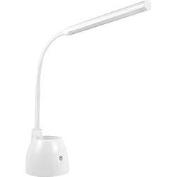 Lamparas De Mesa Ofertas Lumare Lámpara LED de Sobremesa Regulable 6W, 480 Lumen - 3 Niveles de Luminosidad - 2700K Blanco Cálido, Eficiencia Energética para la Oficina, Cabecera, Mesa, Luz de Lectura - Blanco