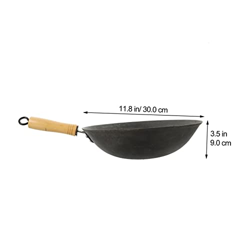 Wok tradicional chino con mango ergonómico y fondo para inducción miniatura 2
