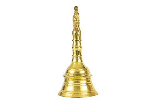 Image of Spillbox Traditional Brass Bell /Ghanti for Pooja /Worship for Temple Home - 5 inch inch ShankChakra