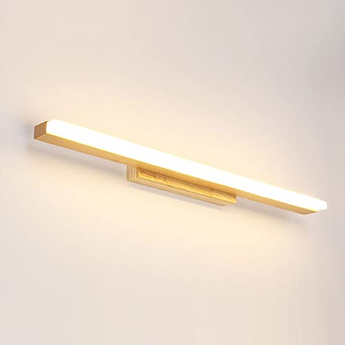 Luces de maquillaje para gabinete de baño de madera con iluminación LED de 3000K montada en pared