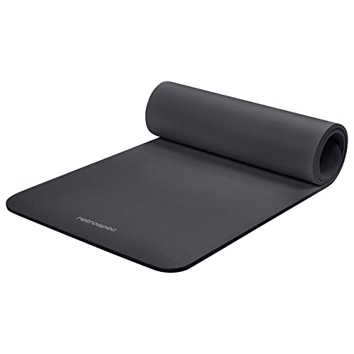 Image of Retrospec Solana Yoga Mat Thick 1 /2in Non-Slip Workout Mat with Nylon Strap - 72x24in Exercise Mat for Pilates, Stretching & Fitness - BPA Free, Easy Clean