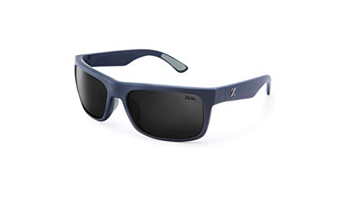 Zeal Optics Essential | Plant-Based Polarized Sunglasses for Men & Women - Navy Blue Polarized Dark Grey Lens