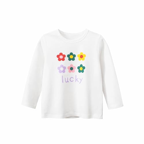 100% Cotton Girls T-Shirt 2-Pack Cute Tops Casual Soft Printed Toddlers Tees Layering 18Months-8Years4