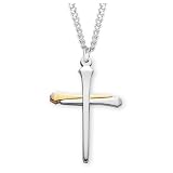  Fratelli Bonella  Collana in acciaio con crocefisso in argento e oro  Made in Italy