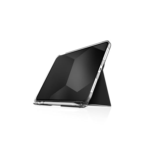 Image of STM Dux Plus Case for iPad 10.9 inch (10th Gen) - Black | Transparent Back Panel, Apple Pencil Compatible, Military-Grade Drop Protection, Magnetic Closure, Slim & Durable Protective iPad Cover