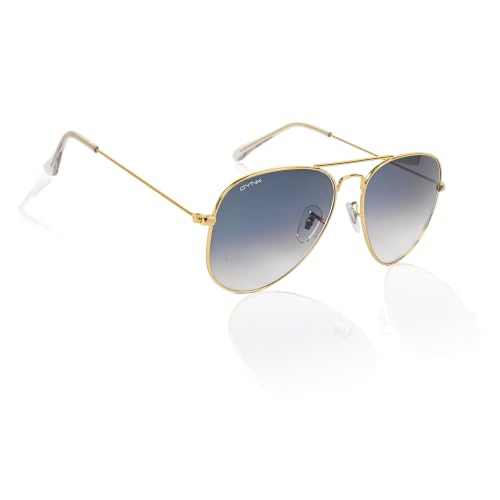 Image of GYNK Men's Aviator Sunglasses | Toughened Glass Lens | UV400 Protection | Lightweight Metal Frame Pilot Sunglasses for Driving, Travel, Outdoor Activities & Daily Wear