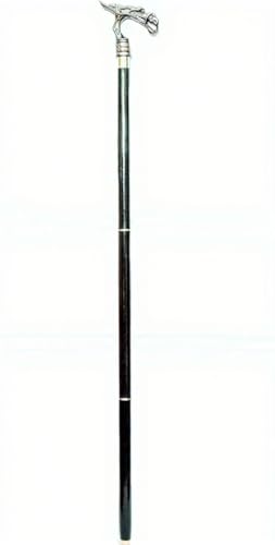 Hind Handicrafts Dekorativer viktorianischer Gehstock und Gehstöcke für Damen und Herren, 91,4 cm, schwarzer Ebenholz-Messing-Griff, Uni, Derby, faltbarer Gehstock (91,4 cm, antiker Drache 2)