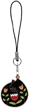 1 Pack Round Cat Decor Straps Fat Cat Phone Charms Accessories Cute Animals Hanging Lanyards Mobile Phone Headphone Suppliers (White and Black) (Black)