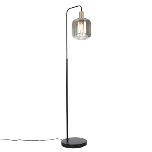 Qazqa zuzanna - Lampadaire - 1 lumière - H 150 cm - Noir et Or - Design - éclairage intérieur - Salon I Chambre