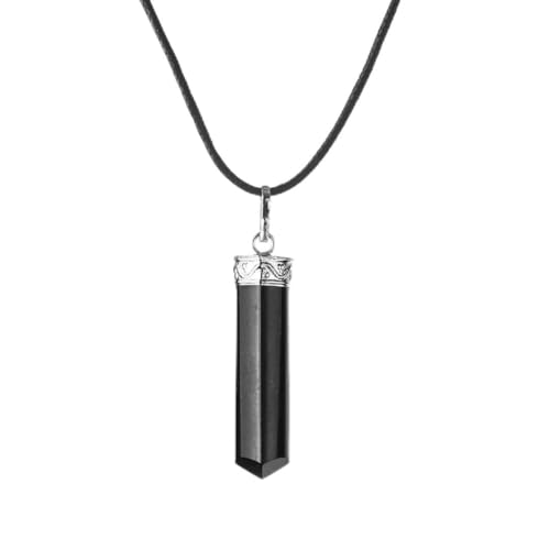 Terra Beyond Schwarzer Turmalin Obelisk-Anhänger - Chakra-Anhänger | Ideal zur Reinigung und zum Schutz der Aura vor negativen Einflüssen | Mode Schwarzer Turmalin-Schmuck