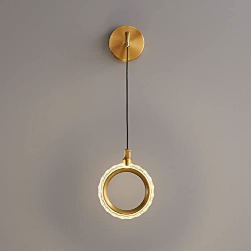 Aplique de pared para pasillo y baño con cubierta acrílica circular