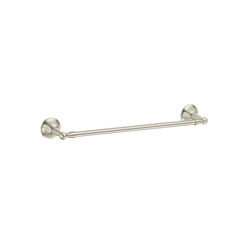 Image of Moen DN6824BN Sage 24-Inch Wall Mount Bathroom Single Bar Towel Bar, Brushed Nickel