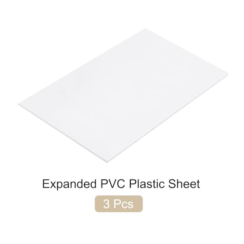 Image of Expanded PVC Plastic Sheet 7 /64 inch Thick, 6 inchx12 inch Lightweight Rigid Foam Sheet, [for Crafts Signage Displays Digital Screen Printing] - White / 3 Pcs
