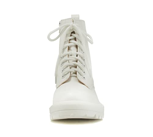 Image of Soda FIRM - Lug Sole Combat Ankle Bootie Lace up w /Side Zipper