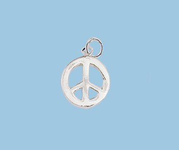 WireJewelrySterling Silver Charm Peace 8mm - Pack Of 1