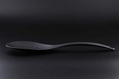 Seki Japan Stylish Kitchen Tool, Flexible Non Stick Heat Resistant Nylon Cooking Skimmers, 12.5" Slotted Hole Basting Spoon, For Soup, Salad, Frying, Stirring, Mixing #TOP6