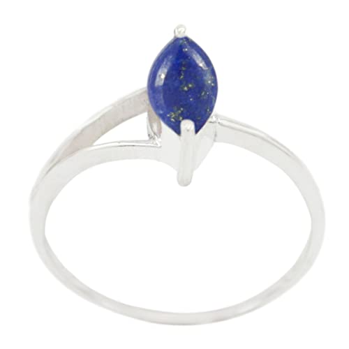 Bague en argent 925 originale avec pierre de couleur marquise