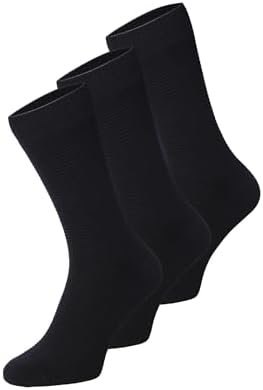 Jack And Jones Men's 3-Pack Cotton Fipo Calf Socks, Black, One Size