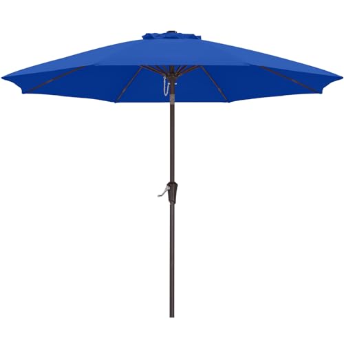 Image of ABCCANOPY 9FT Patio Umbrella Outdoor 8 Ribs Table Umbrella(Blue) | Fade & UV Resistant Fabric,8 Fiberglass Ribs,Smooth Crank System,Wind Resistance,Great for Patio,Backyard,Garden,Deck