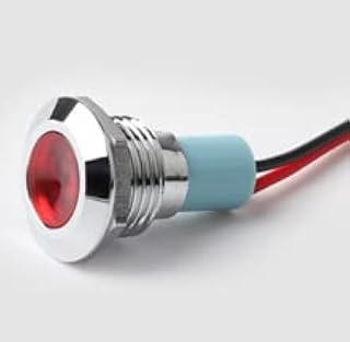 6mm/8/10/12mm Red Green Yellow Bule 12V 24V 110V 250V Led Metal Indicator Lamp Indicator Light Single Lamp Waterproo - (Color: 12mm/ Voltage: 220V/ Size: 15mm Wire Length/Standard: White)