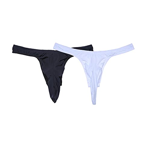 COMLIFE Men's Bullet-Separated Trunk Briefs Elephant Nose Ice Silk Low-Rise Thongs
