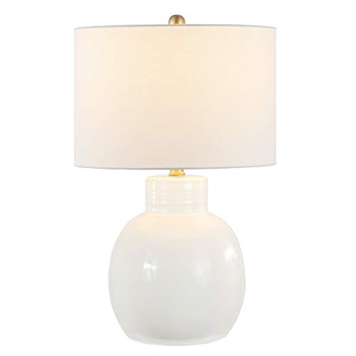 SAFAVIEH Lighting - Syra 24-Inch Ceramic Table Lamp - Ivory - Transitional Smooth Body Design - Ideal for Living Room Bedroom Entryway Home Office - LED Bulb Included (TBL4360A)