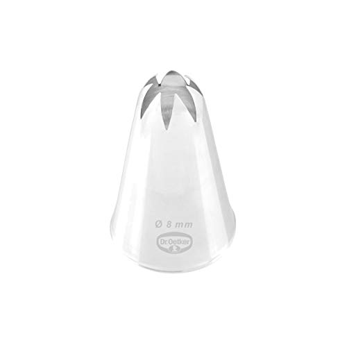 Dr. Oetker 3516 Nozzle Manufaktur Closed Star Nozzle 8 mm Stainless Steel Silver, 5 x 3 x 3 cm