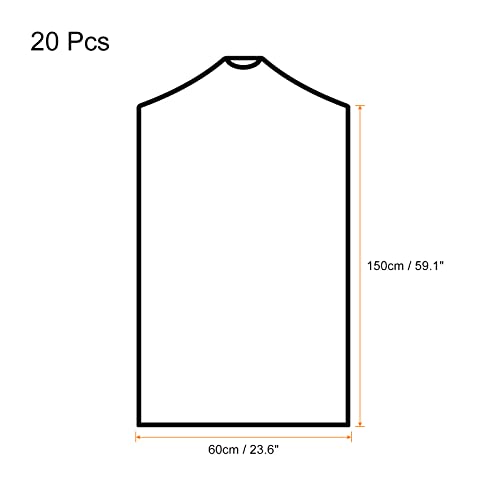 PATIKIL 150x60cm Garment Cover, 20 Pack PP Lightweight Dustproof Protector Bags Clear for Closet Hanging Clothes Storage - Image 2