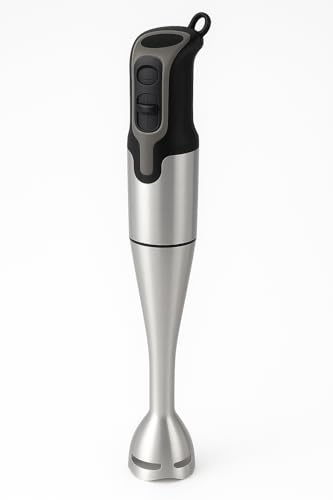 MAXELLPOWER Batidora de mano 700w con 2 velocidades, cuchillas de acero inoxidable, brazo resistente y vaso medidor 800ml. Elección perfecta resultados eficientes y precisos en todas recetas (Gris)