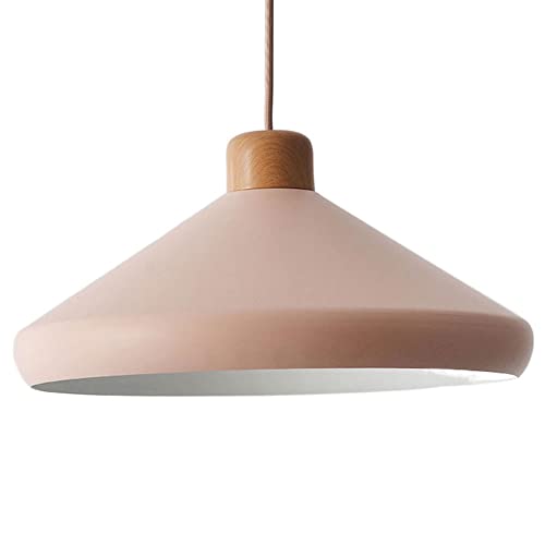 HXYSXHJUO Lámpara Colgante Moderna de Estilo Europeo, lámpara de araña Decorativa Color Macaron para Restaurante, lámpara Colgante de níquel Cepillado para Isla de Cocina con Pantalla de Met