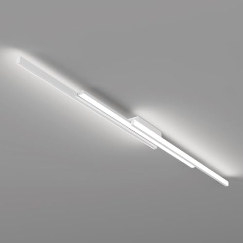 Lámpara de Techo LED Minimalista AWEITG: lámpara de araña Lineal semiempotrada for Oficina, Cocina y Pasillo.(White-6000k,80cm)