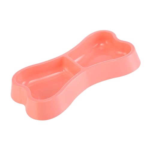 LOLIPPYY 骨型ダブルペットボウル 犬猫用携帯給餌器 滑り止め設計 軽量プラスチック製 食事 水飲み兼用 ピンク色 お出かけ用