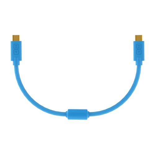 DJ TechTools Chroma Cable – USB-C to USB-C Cable | 100W Power Delivery, 10Gbps, 4K60, Ferrites | Audio-Optimized, Color-Coded with Cable Tie | Blue 0.8ft (025M) Straight