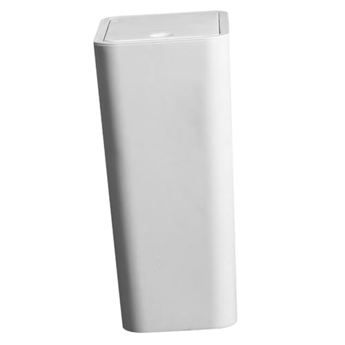 Poubelle carrée grande capacité plastique blanc VANZACK salon