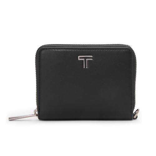 Image of Tumi Unisex Tri Fold Zip Around Black /Gunmetal One Size