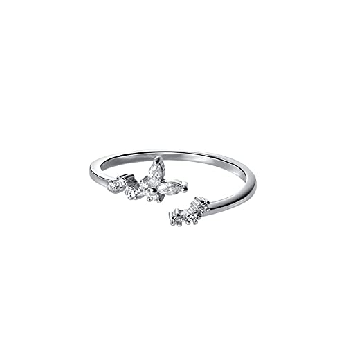 Bague ajustable pour femme le cadeau idéal avec fleur en diamant