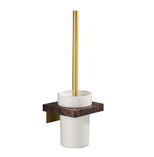 XDLEDMKIZ Toilet Bowl Brush Wall Mounted And Holder Set Ceramics Solid Wood For Hygiene
