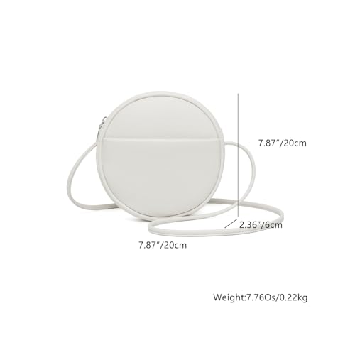 Image of Circle Crossbody Bag for Women NYLON Circle Purse with Zipper Adjustable Knot Shoulder Straps