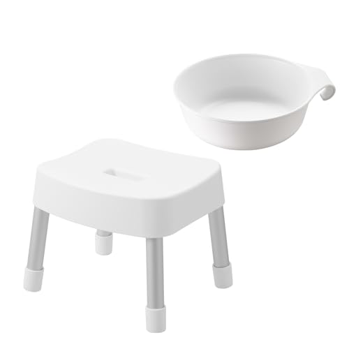 【ザッカLab.オリジナルセット】山崎実業 MIST ミスト マグネット風呂イス+湯おけセット 座面高さ 25cm ホワイト | 風呂椅子セット 風呂桶 バスチェア 磁石 湯桶 洗面器 風呂おけ 壁面 収納 浮かせる収納 掛け収納 白