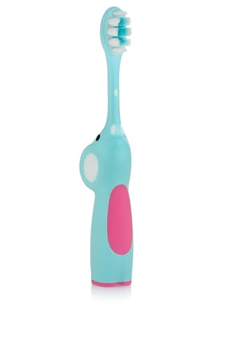 Image of BeeBaby Brush Buddy Baby Toothbrush for Kids 3-6 Years, Ultra Soft Tapered Bristles Toddler Toothbrush for Milk & Permanent Teeth, BPA Free Easy Grip Toothbrush for Sensitive Gums - Blue Elephant